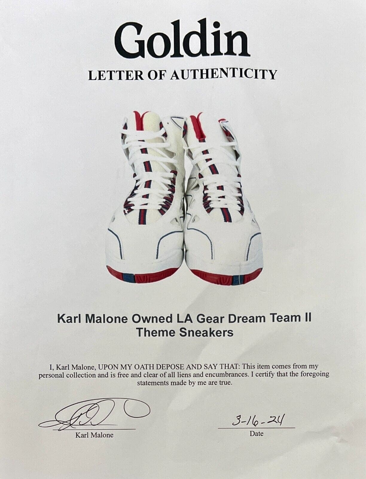 Karl Malone Signed Player Issue LA Gear USA Shoes JSA From Malone’s Collection Karl Malone Other karl-malone-player-issue-la-gear, view 17, supplier stock photo