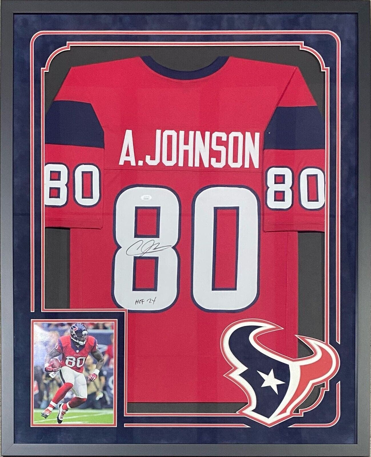Andre Johnson Signed Autographed Framed Red HOF 24 Jersey JSA Authenticated Andre Johnson Jersey framed-red-hof-24, Houston Texans, supplier stock photo
