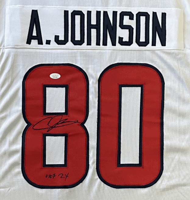 Andre Johnson Signed Autographed Framed White HOF 24 Jersey JSA Authenticated Andre Johnson Jersey framed-white-hof-24, Houston Texans, view 3, supplier stock photo
