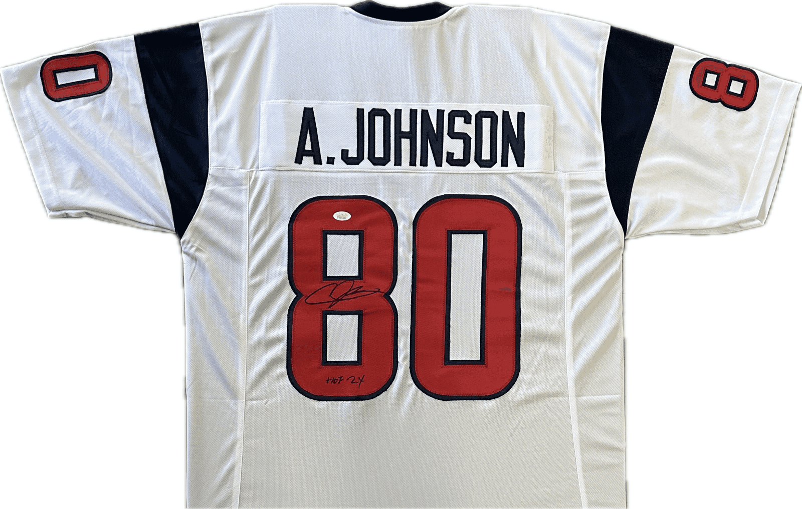 Andre Johnson Signed Autographed Framed White HOF 24 Jersey JSA Authenticated Andre Johnson Jersey framed-white-hof-24, Houston Texans, view 2, supplier stock photo