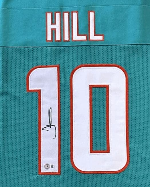 Tyreek Hill Signed Autographed Teal Jersey Beckett Authenticated Tyreek Hill Jersey tyreek-hill-teal, view 2, supplier stock photo