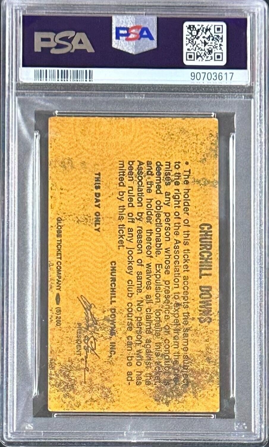 1976 Kentucky Derby Slabbed PSA Ticket Stub Good 2 Derby Winner Bold Forbes Ticket Stub 1976-kentucky-derby-slabbed-good-2, view 3, supplier stock photo