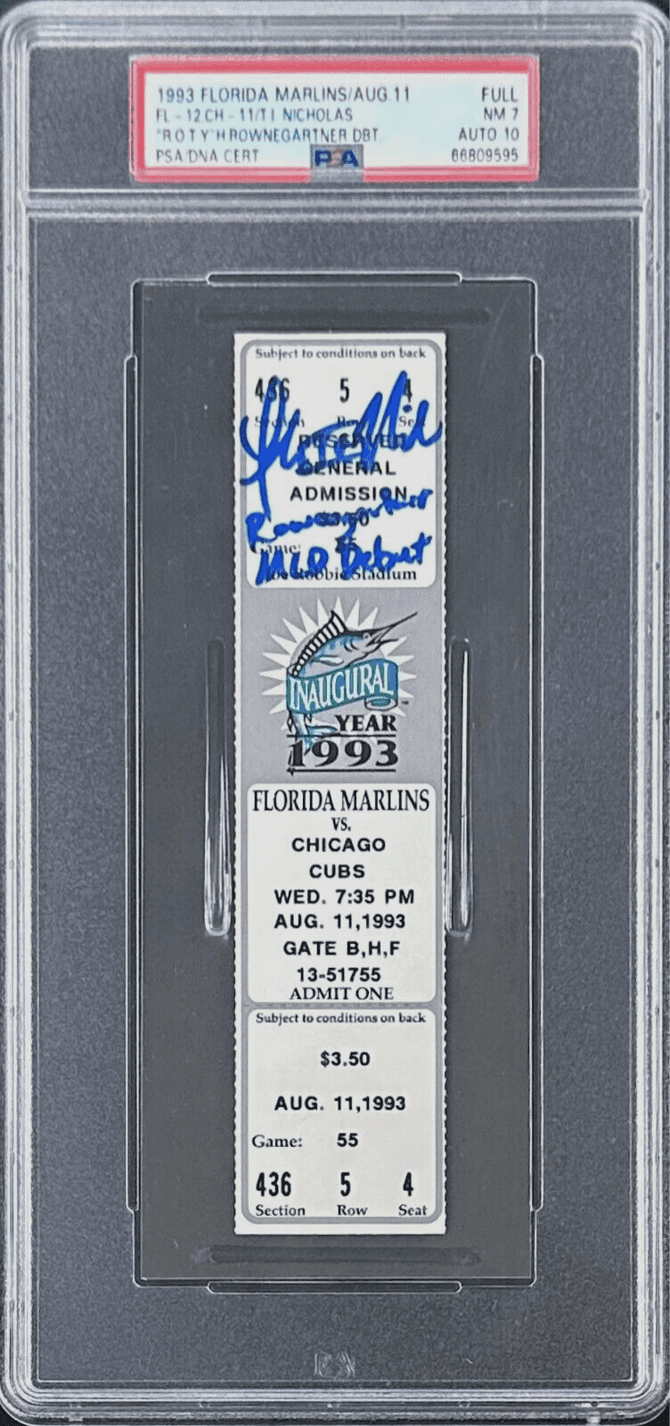 Thomas Ian Nicholas Signed Henry Rownegartner Debut Full Ticket Aug 11, 1993 PSA Thomas Ian Nicholas Ticket Stub thomas-ian-nicholas-henry-rownegartner-debut, Chicago Cubs, supplier stock photo