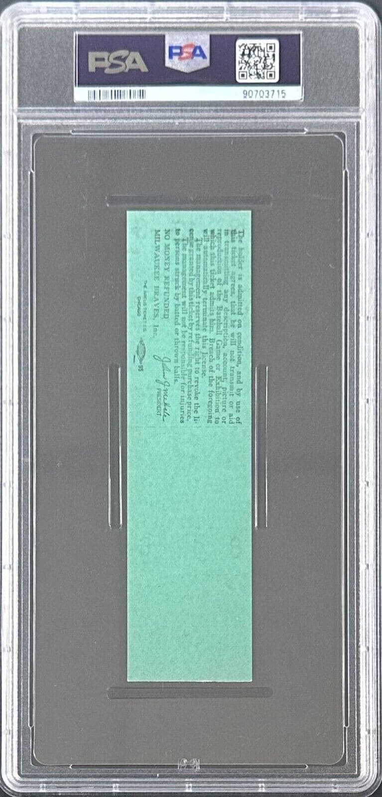 PETE ROSE AUTOGRAPHED FULL TICKET PSA NM 7 AUTO 10 9/13/64 90703715 (TRIPLE #11) Pete Rose Ticket Stub 90703715, Cincinnati Reds, view 3, supplier stock photo