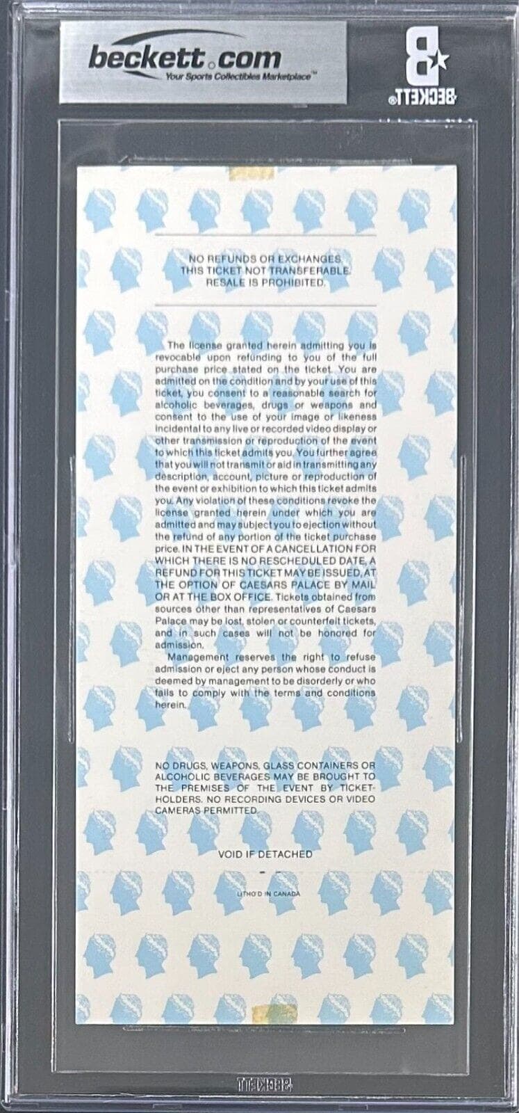 Thomas Hearns Sugar Ray Leonard II Signed Ticket THE WAR Split Draw BAS 4 VG-EX Sugar Ray Leonard Ticket Stub thomas-hearns-sugar-ray-leonard-ii, view 2, supplier stock photo