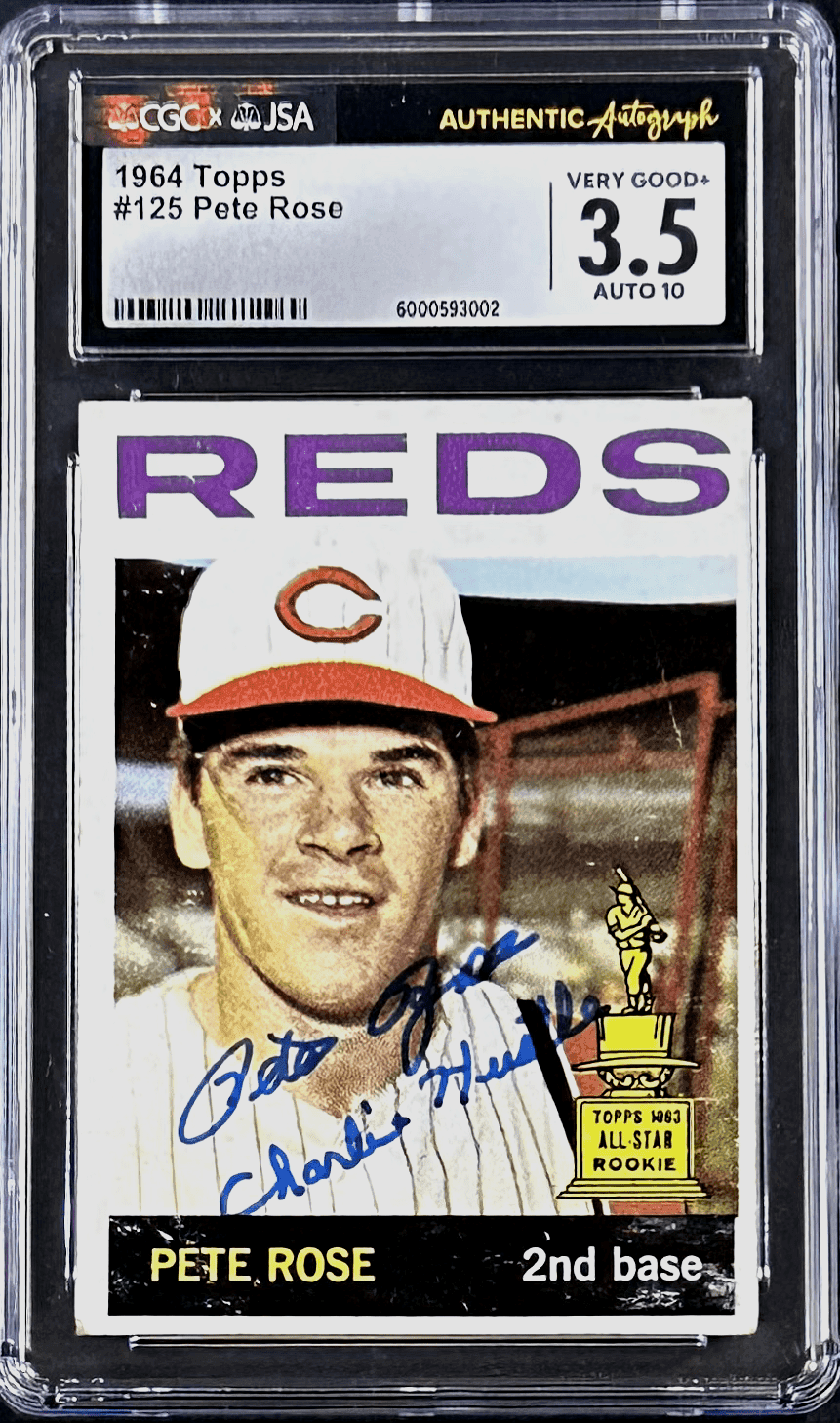Pete Rose Signed 1964 Topps #125 CGC 3.5 JSA 10 Auto All Star Rookie Cup Pete Rose Other 1964-topps-125-cgc-3-5, Cincinnati Reds, supplier stock photo