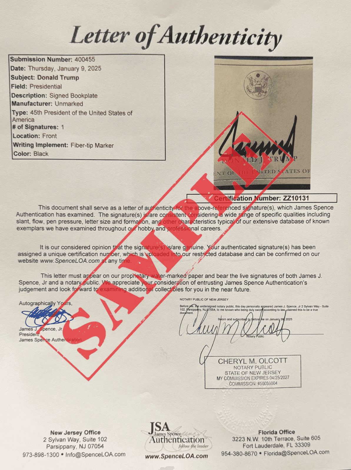 President Donald Trump Signed Autographed Custom Framed Photo JSA Full Letter 47 President Donald Trump Photo president-donald-trump-framed-full-letter, view 2, supplier stock photo