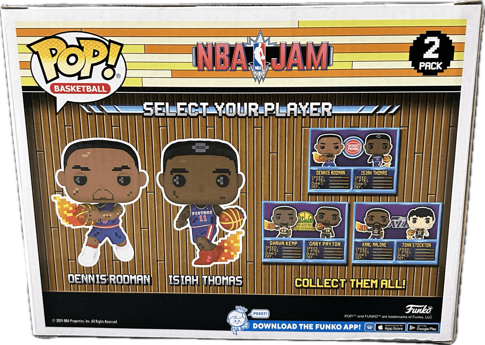 Dennis Rodman Isiah Thomas Signed NBA Jam Funko POP Figure 2 Pack JSA Authentic Dennis Rodman Other dennis-rodman-isiah-thomas-nba-jam, Detroit Pistons, view 3, supplier stock photo