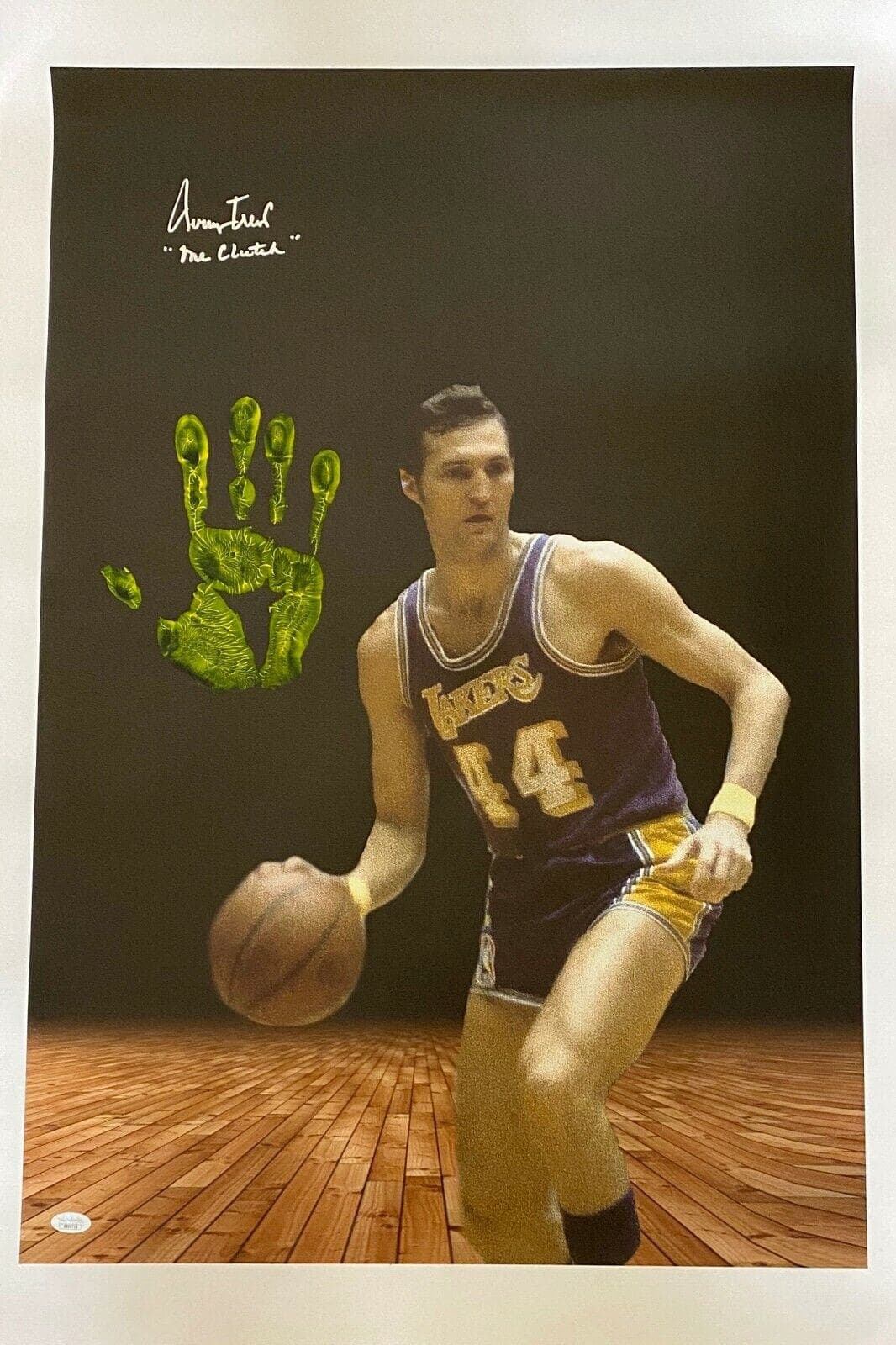 Jerry West Handprint Signed Autographed Unstretched 36×24 Canvas JSA The Logo 1 Jerry West Canvas 36x24-jerry-west-handprint-unstretched-36-24, Los Angeles Lakers, supplier stock photo