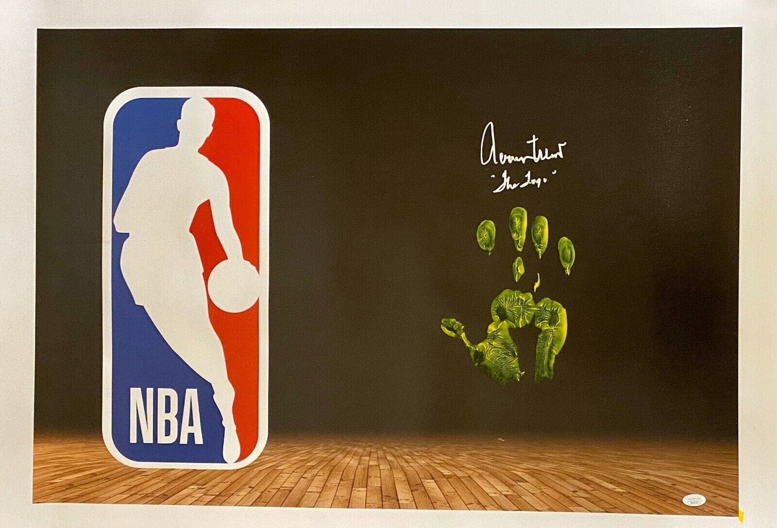 Jerry West Handprint Signed Autographed Unstretched 36×24 Canvas JSA The Logo 3 Jerry West Canvas 36x24-jerry-west-handprint-unstretched-36-24, Los Angeles Lakers, supplier stock photo