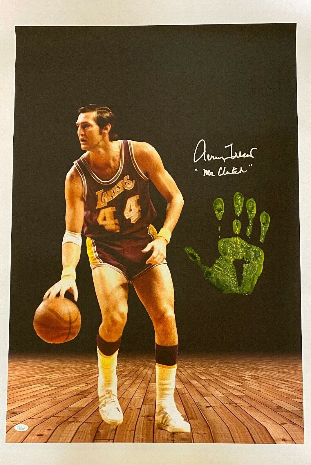 Jerry West Handprint Signed Autographed Unstretched 36×24 Canvas JSA The Logo 4 Jerry West Canvas 36x24-jerry-west-handprint-unstretched-36-24, Los Angeles Lakers, supplier stock photo
