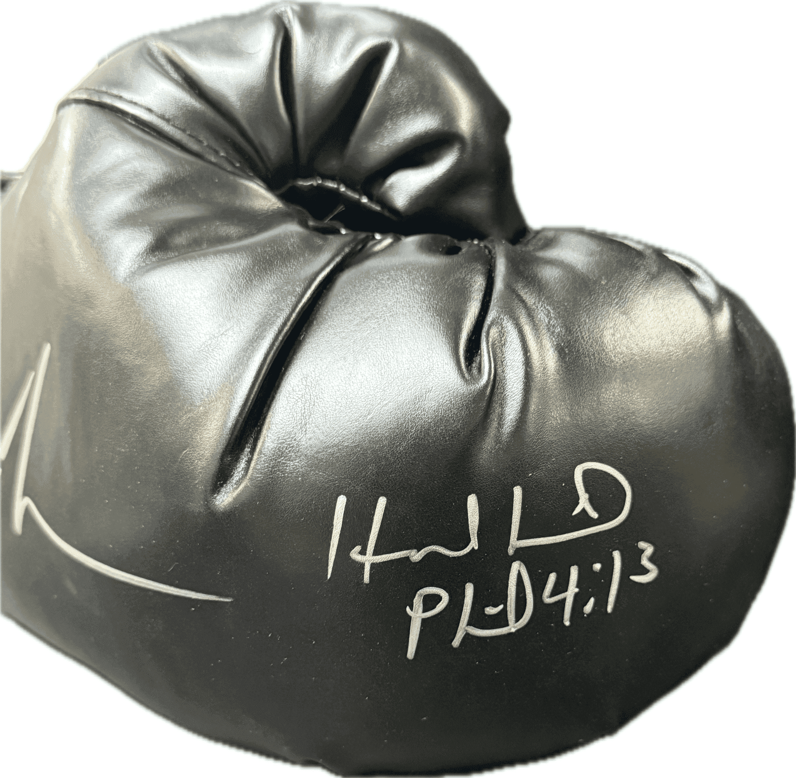 Mike Tyson & Evander Holyfield Signed Autograph Black Boxing Glove JSA Right Evander Holyfield Glove mike-tyson-evander-holyfield-black-boxing, view 2, supplier stock photo