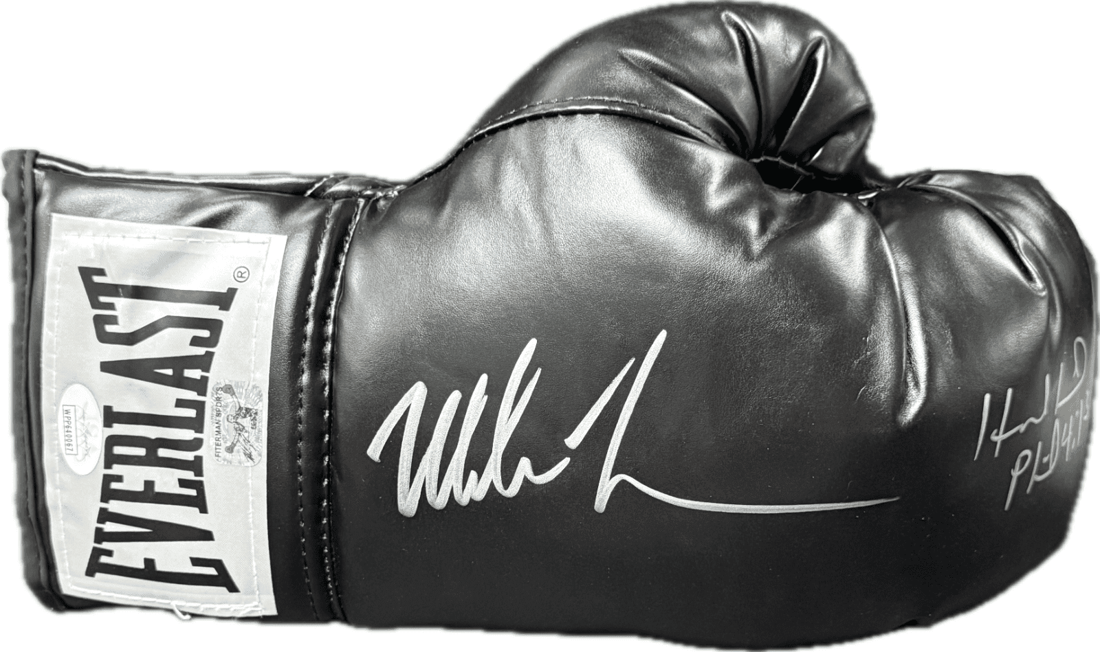 Mike Tyson & Evander Holyfield Signed Autograph Black Boxing Glove JSA Right Evander Holyfield Glove mike-tyson-evander-holyfield-black-boxing, supplier stock photo