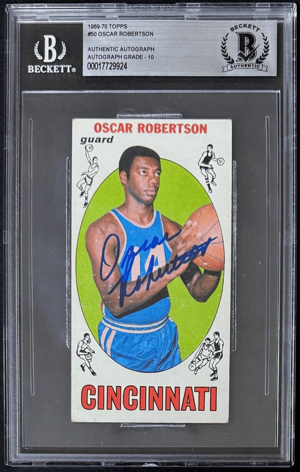 Oscar Robertson Signed Autographed 1969-70 Topps Card 50 Beckett Cincinnati Oscar Robertson Card 1969-70-topps-50-cincinnati, supplier stock photo
