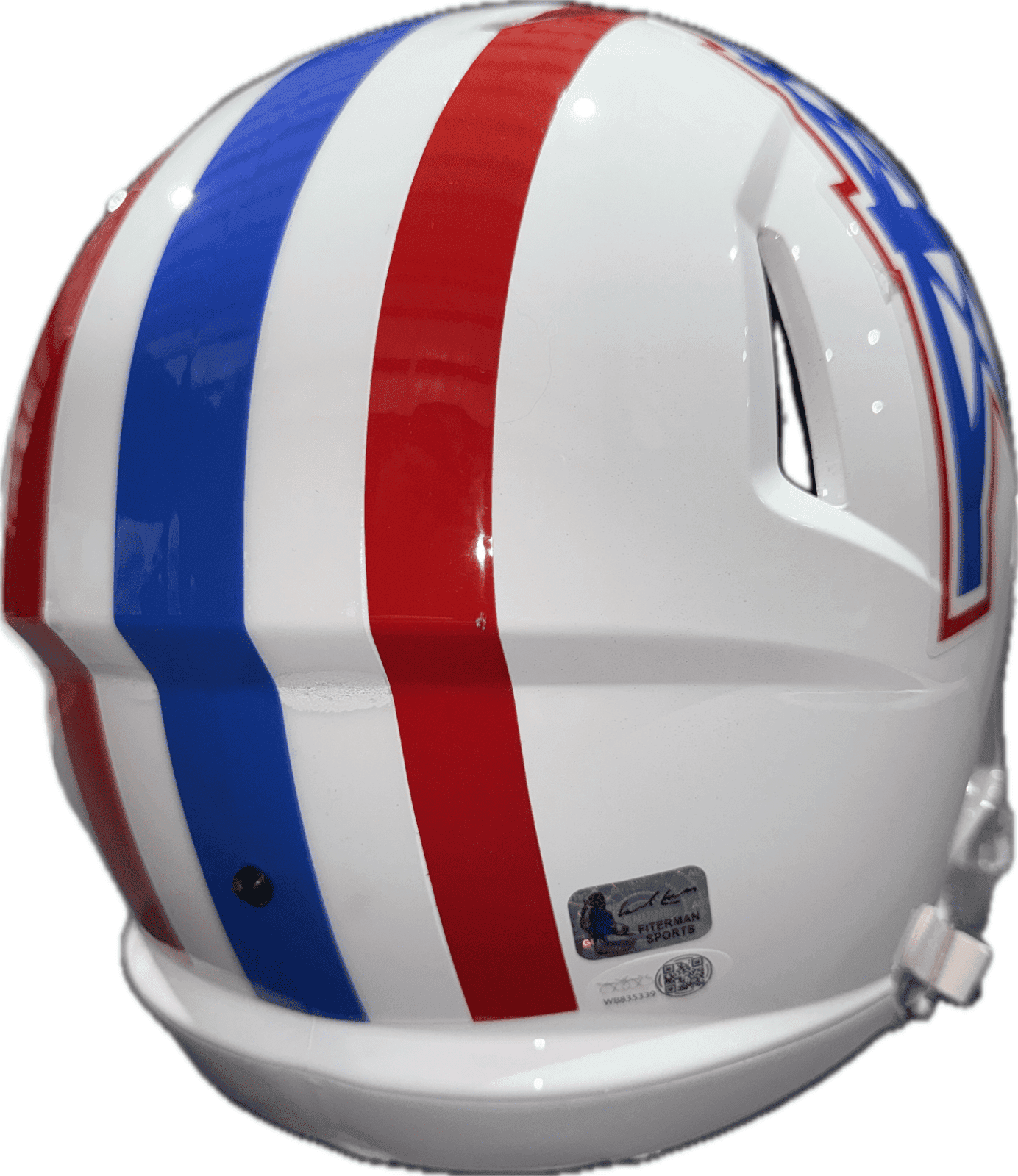 Earl Campbell Signed Oilers Full Size Speed Helmet JSA HOF 91 GRAY Face Mask Earl Campbell Helmet earl-campbell-full-size-speed-hof, Houston Oilers, view 5, supplier stock photo