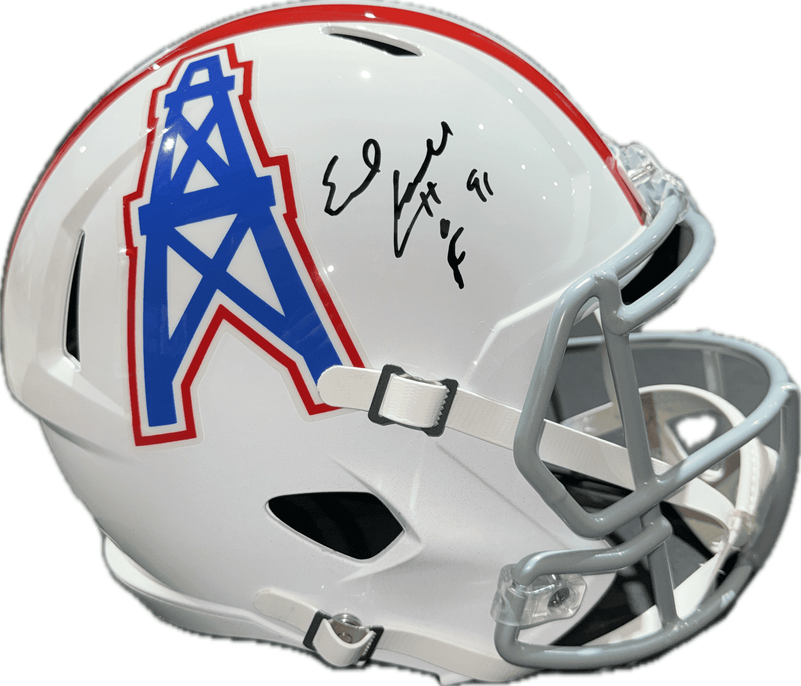Earl Campbell Signed Oilers Full Size Speed Helmet JSA HOF 91 GRAY Face Mask Earl Campbell Helmet earl-campbell-full-size-speed-hof, Houston Oilers, supplier stock photo