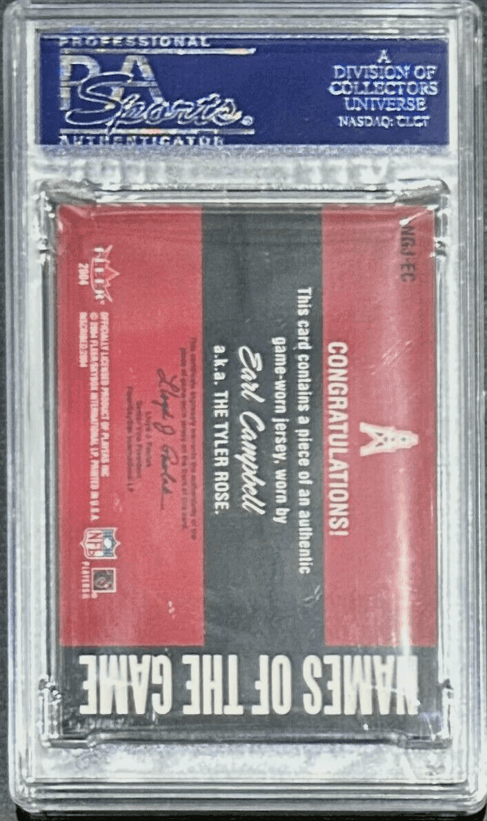 Earl Campbell Signed 2004 Fleer Names of the Game Card PSA/DNA 24/79 Oilers Earl Campbell Card 2004-fleer-names-game-24-79, Houston Oilers, view 3, supplier stock photo
