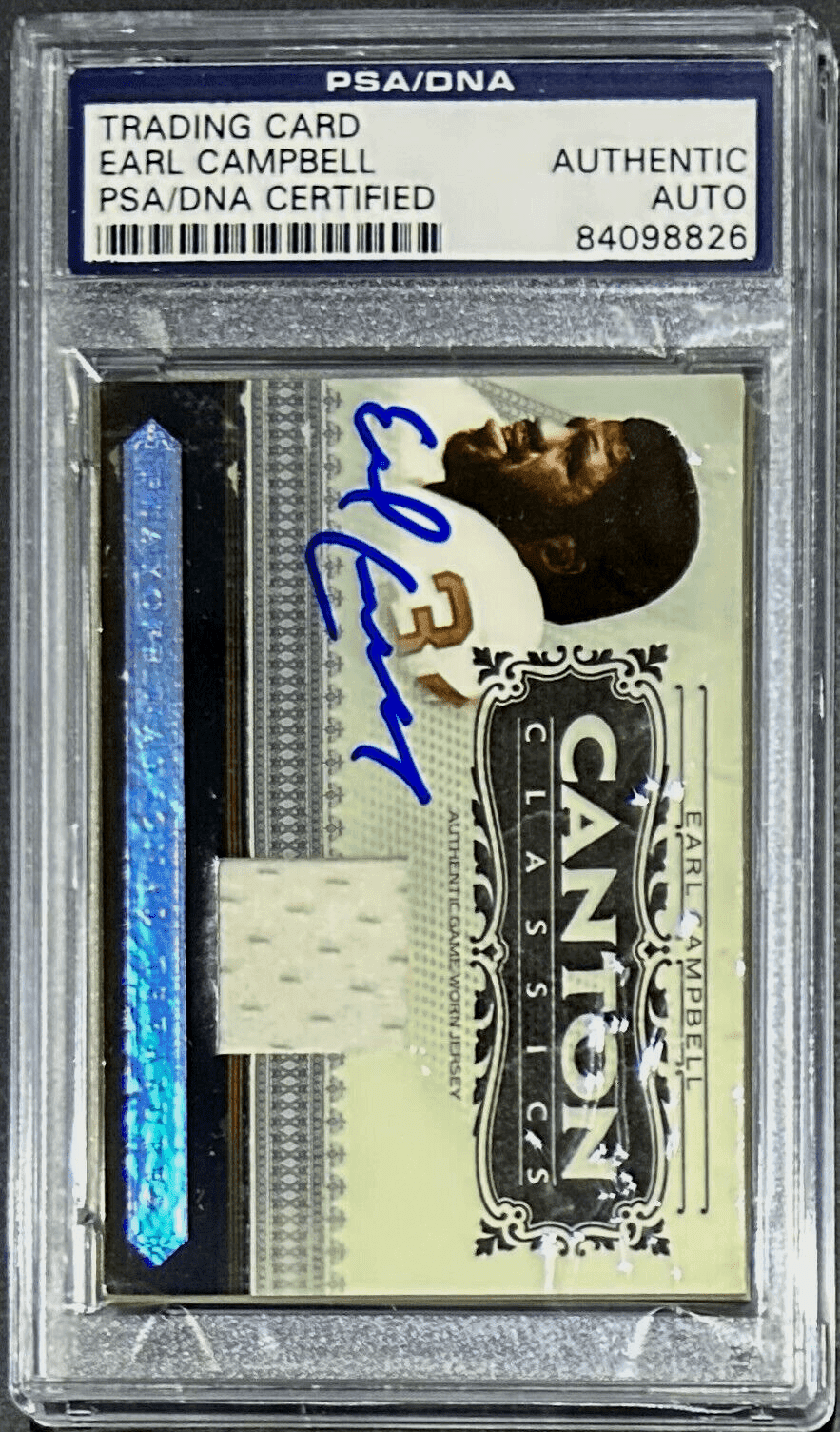 Earl Campbell Signed 2006 Donruss Playoff National Treasures Card PSA/DNA Oilers Earl Campbell Card 2006-donruss-playoff-national-treasures, Houston Oilers, view 2, supplier stock photo