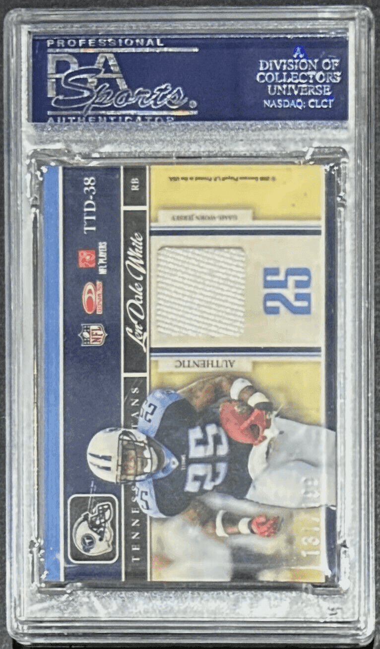 Earl Campbell Signed 2008 Donruss Elite Throwback Threads Card PSA/DNA Oilers Earl Campbell Card 2008-donruss-elite-throwback-threads, Houston Oilers, view 3, supplier stock photo