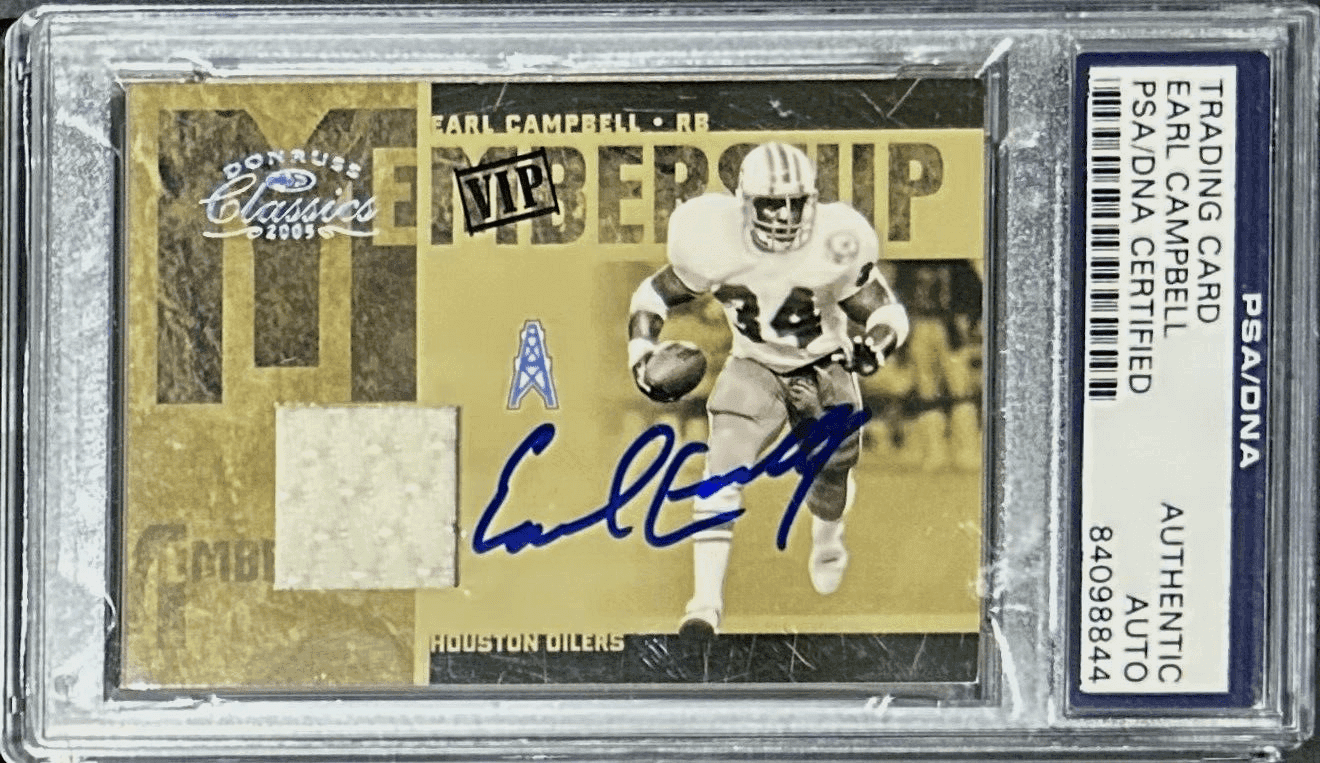 Earl Campbell Signed 2005 Donruss Classic VIP Membership Card PSA/DNA Oilers Earl Campbell Card 2005-donruss-classic-vip-membership, Houston Oilers, supplier stock photo