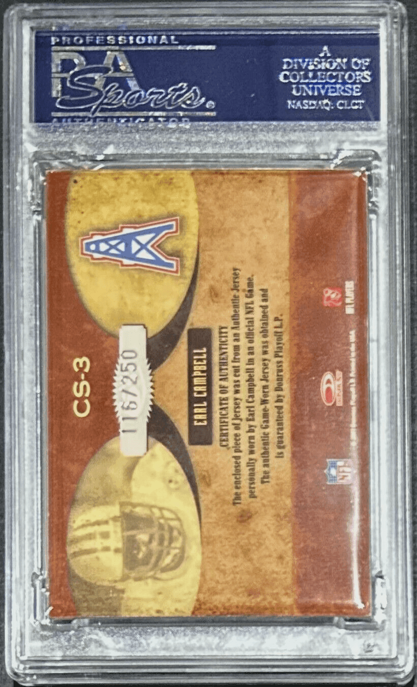 Earl Campbell Signed 2005 Donruss Classic VIP Membership Card PSA/DNA Oilers Earl Campbell Card 2005-donruss-classic-vip-membership, Houston Oilers, view 3, supplier stock photo