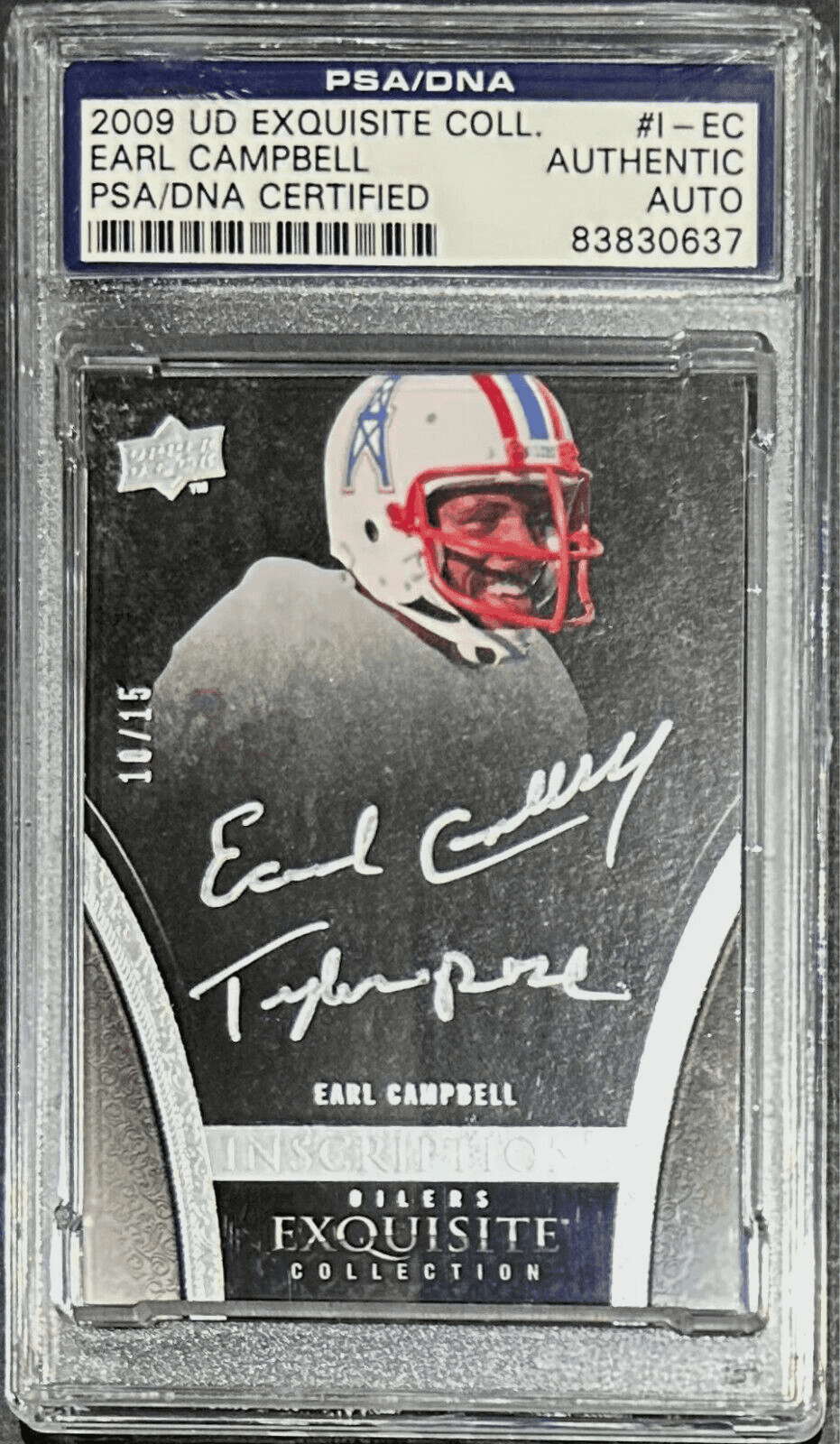 Earl Campbell Tyler Rose Signed 2009 Upper Exquisite Collection Card PSA/DNA /15 Earl Campbell Card tyler-rose-2009-upper-exquisite-collection, supplier stock photo
