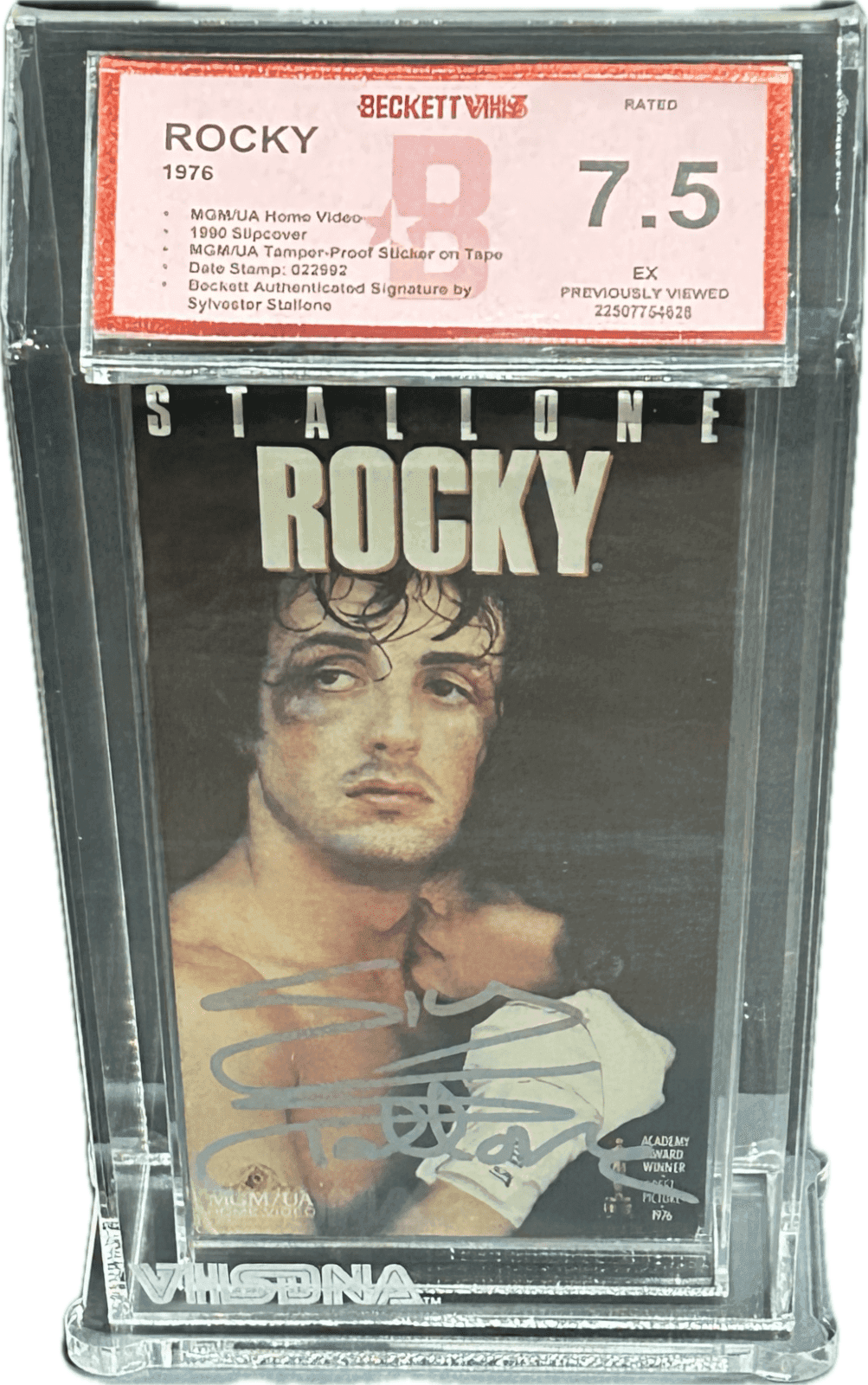 Sylvester “Sly” Stallone ROCKY Signed 1994 MGM/UA VHS Beckett VHS VHS 7.5 EX Other sylvester-sly-stallone-rocky-1994-mgm, view 2, supplier stock photo