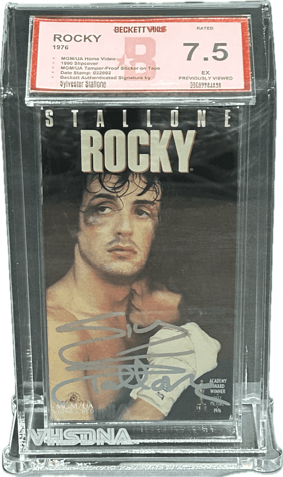 Sylvester “Sly” Stallone ROCKY Signed 1994 MGM/UA VHS Beckett VHS VHS 7.5 EX Other sylvester-sly-stallone-rocky-1994-mgm, supplier stock photo