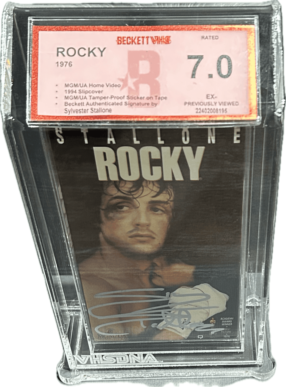 Sylvester “Sly” Stallone ROCKY Signed 1994 MGM/UA VHS Beckett VHS 7.0 EX- Other sylvester-sly-stallone-rocky-1994-mgm, view 2, supplier stock photo