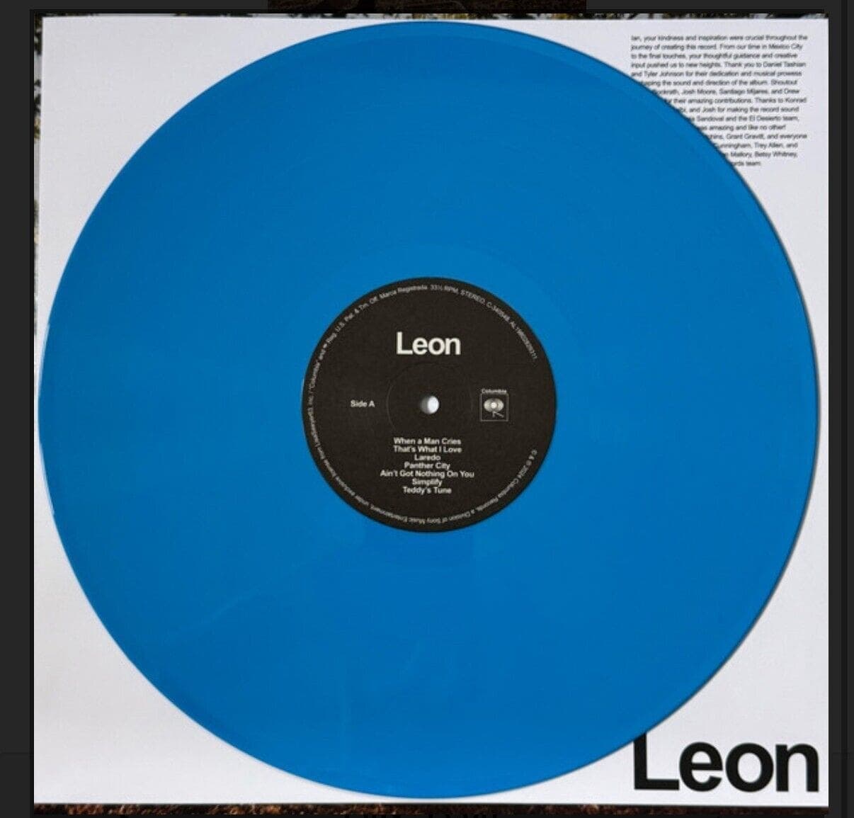 Leon Bridger Signed Autographed Limited Edition Blue Vinyl Record Beckett Authen Leon Bridger Other leon-bridger-limited-edition-blue-vinyl, view 3, supplier stock photo