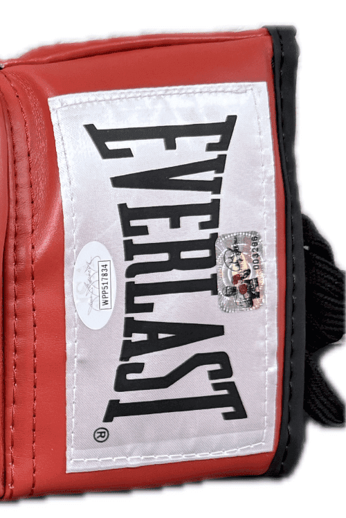 George Foreman & Evander Holyfield Signed Red Boxing Glove JSA Authentic Left Evander Holyfield Glove george-foreman-evander-holyfield-red-boxing, view 3, supplier stock photo