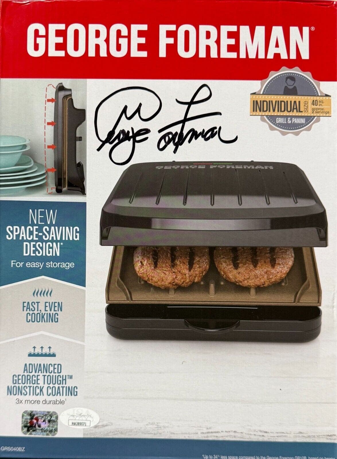 George Foreman Signed George Foreman Grill Box JSA & George Foreman Holo Authen George Foreman Other george-foreman-grill-box-holo-authen, supplier stock photo