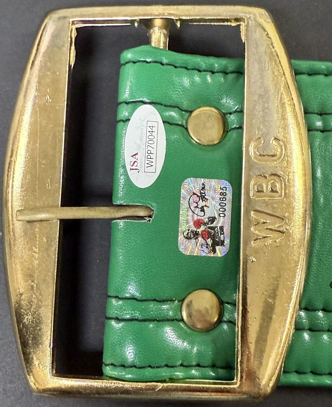 George Foreman Signed Autographed Green Belt JSA & George Foreman Holo Authen B George Foreman Other george-foreman-green-belt-holo-authen, view 3, supplier stock photo