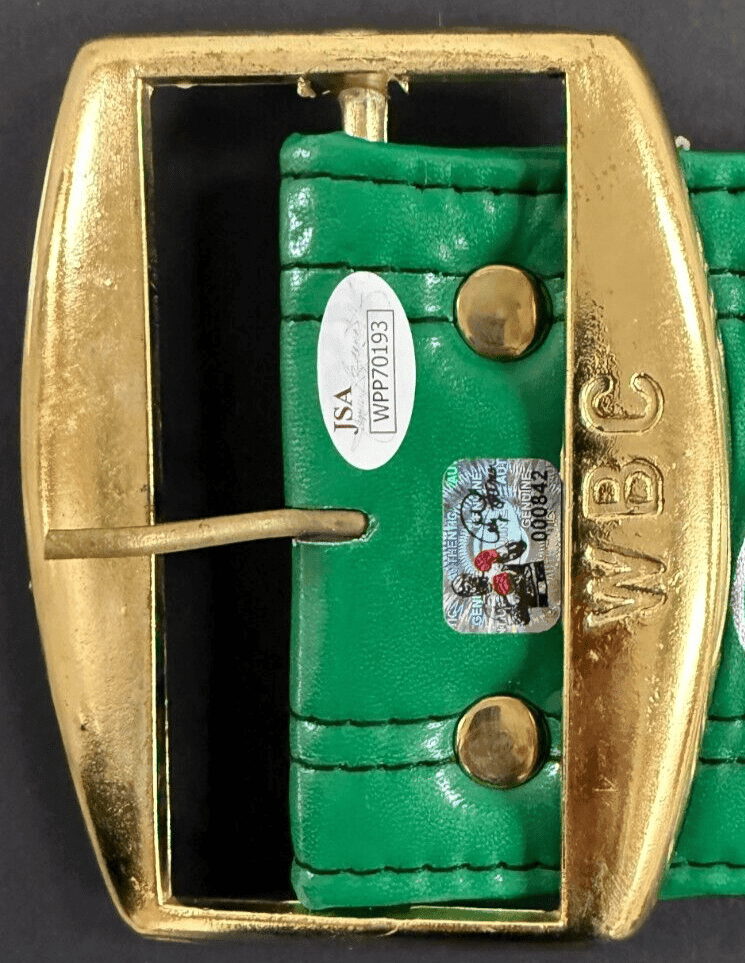 George Foreman Signed Autographed Green Belt JSA & George Foreman Holo Authen S George Foreman Other george-foreman-green-belt-holo-authen, view 3, supplier stock photo