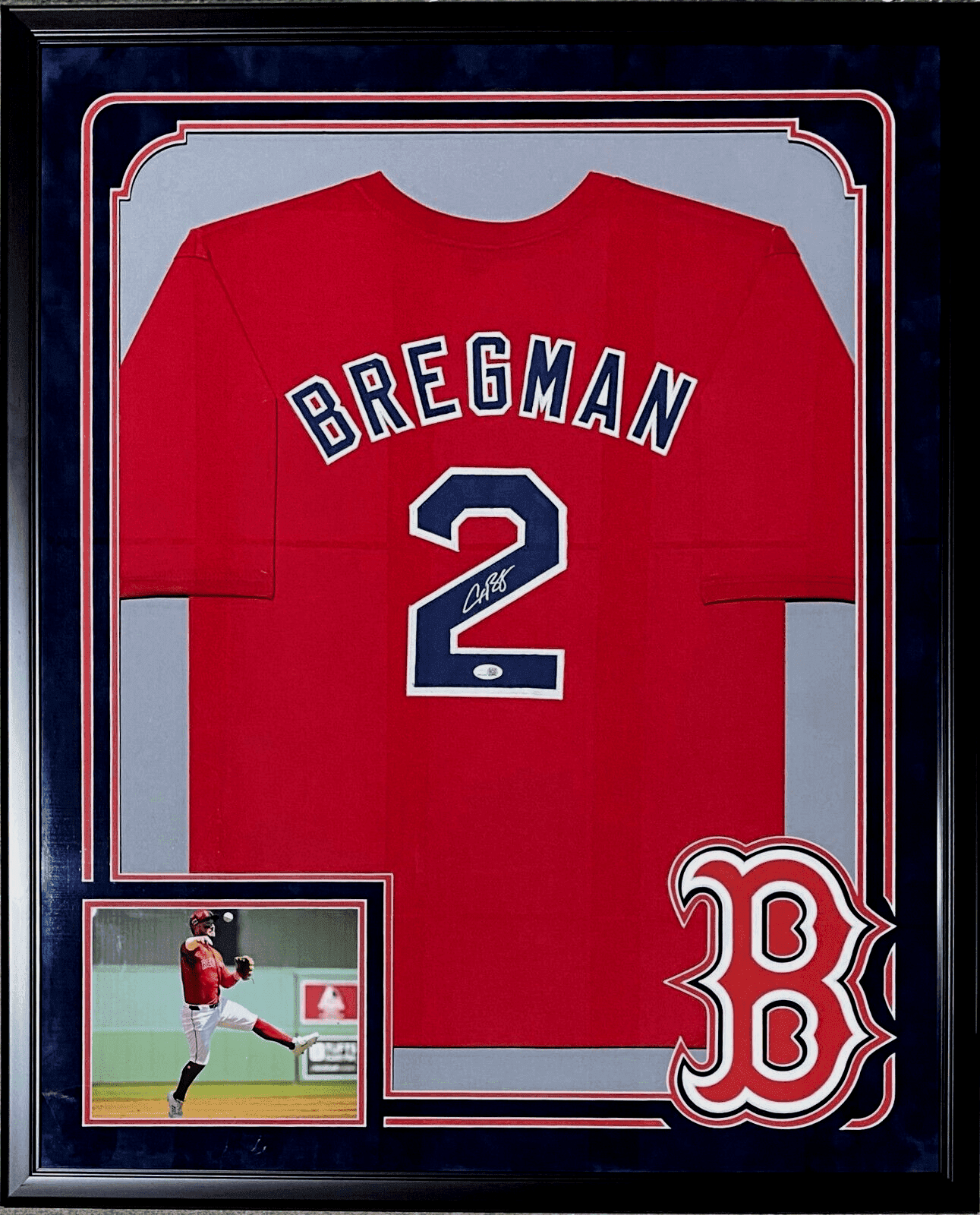 Alex Bregman Signed Autographed Framed Red/Blue Jersey JSA Suede Cut Logo Alex Bregman Jersey alex-bregman-framed-red-blue-suede, supplier stock photo