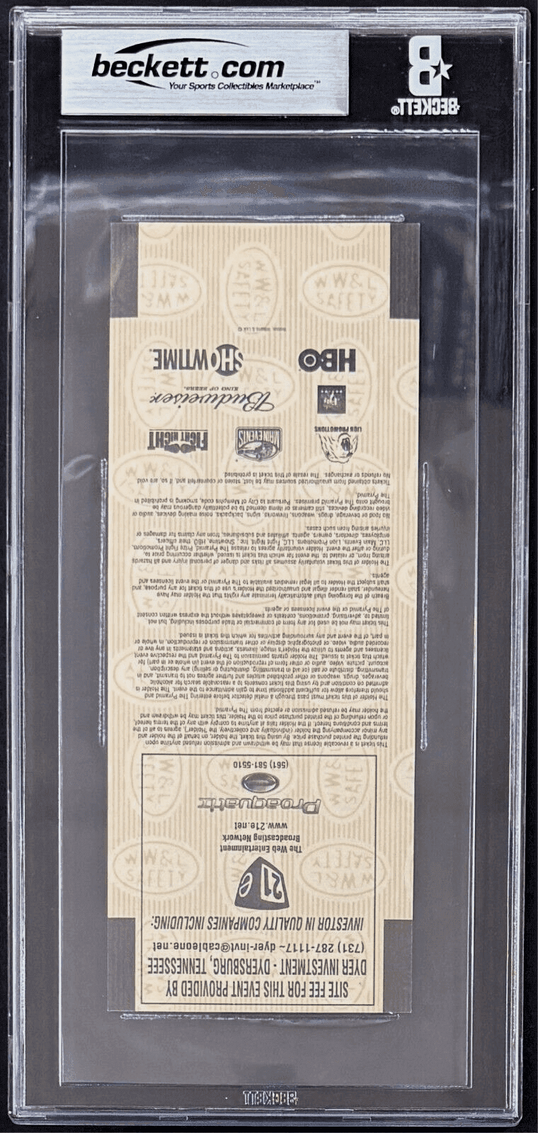 Mike Tyson Lennox Lewis & LeRoy Neiman Signed 2002 Full Ticket Beckett 7 NM Mike Tyson Ticket Stub mike-tyson-lennox-lewis-leroy-neiman, view 3, supplier stock photo