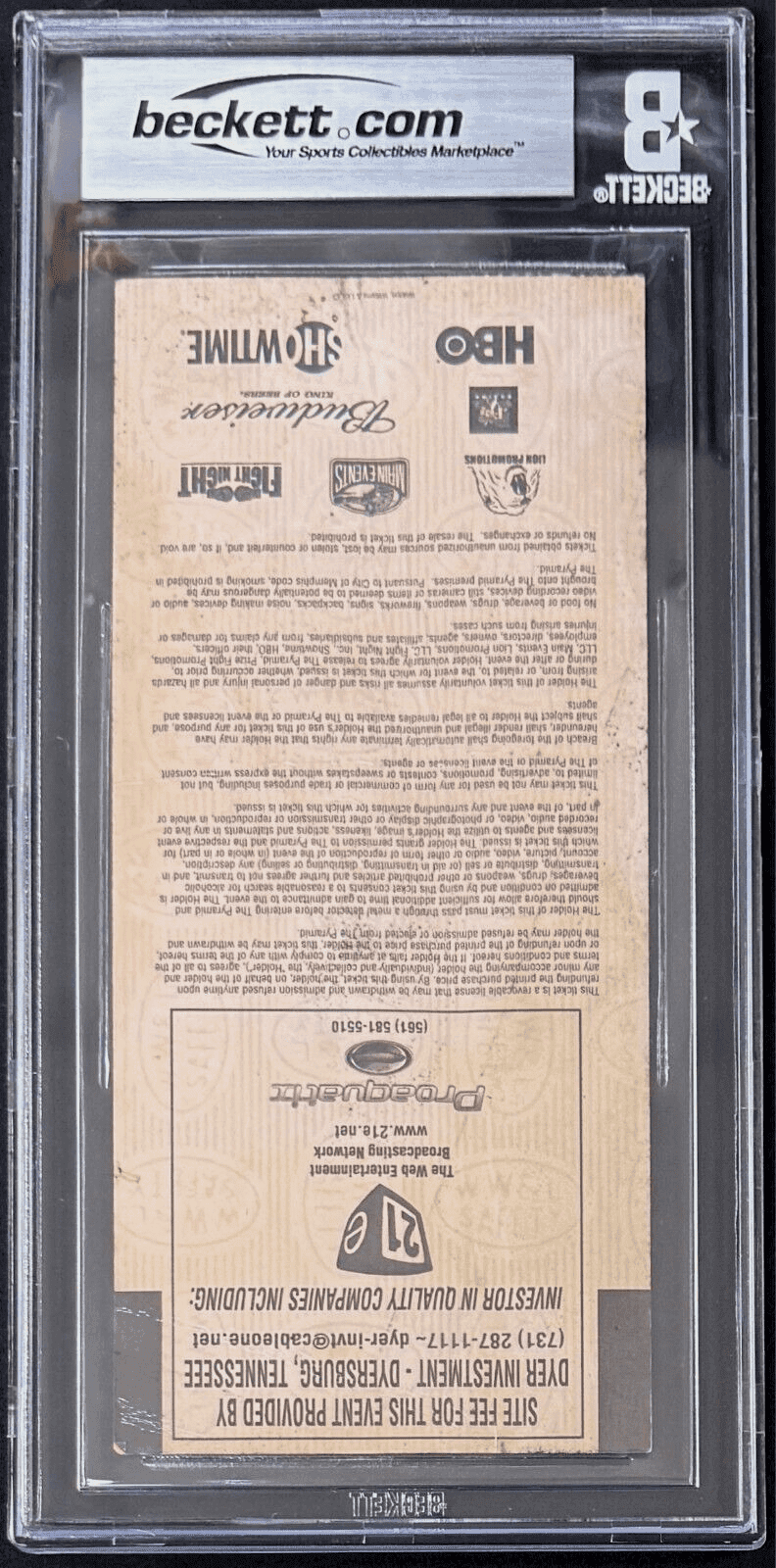 Mike Tyson & Lennox Lewis Signed Autographed 2002 Ticket Stub Beckett 2 Good Mike Tyson Ticket Stub mike-tyson-lennox-lewis-2002-2, view 3, supplier stock photo