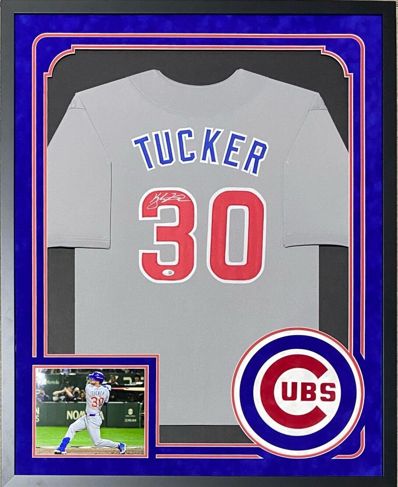 Kyle Tucker Signed Autographed Framed Gray/Red Jersey JSA Suede Cut Logo Kyle Tucker Jersey kyle-tucker-framed-gray-red-suede, supplier stock photo