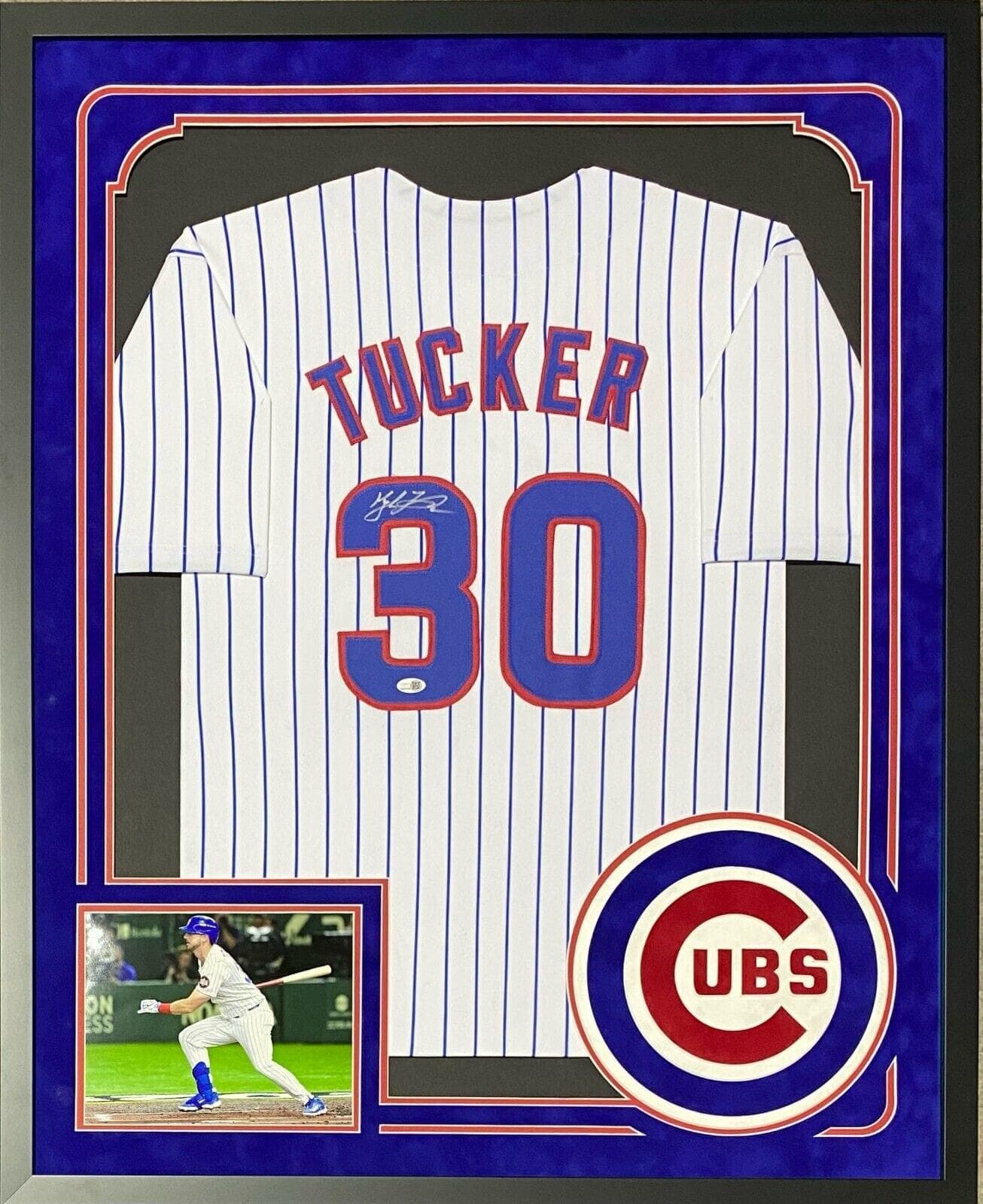 Kyle Tucker Signed Autographed Framed White/Blue Jersey JSA Suede Cut Logo Kyle Tucker Jersey kyle-tucker-framed-white-blue-suede, supplier stock photo