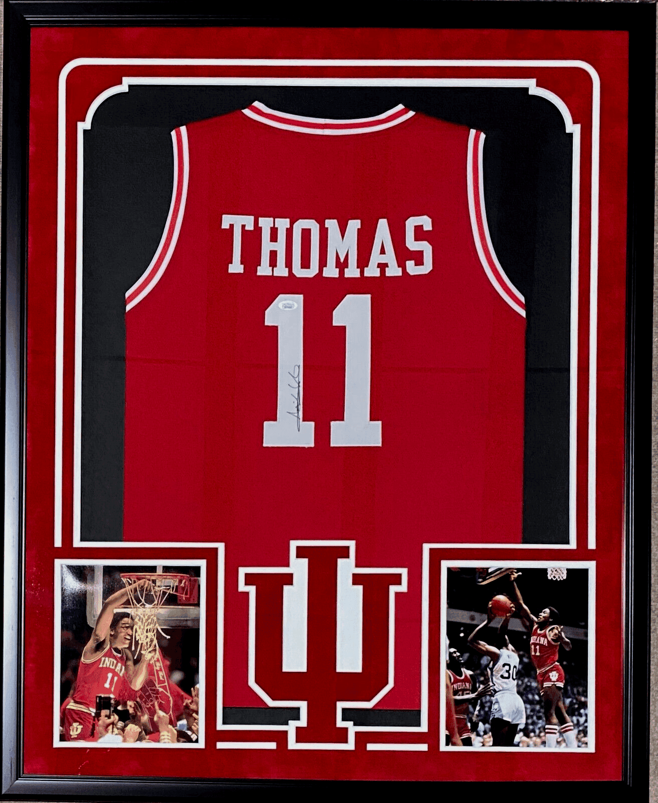 Isiah Thomas Signed Autographed Framed Red/White Jersey JSA Suede Cut Logo Isiah Thomas Jersey isiah-thomas-framed-red-white-suede, supplier stock photo