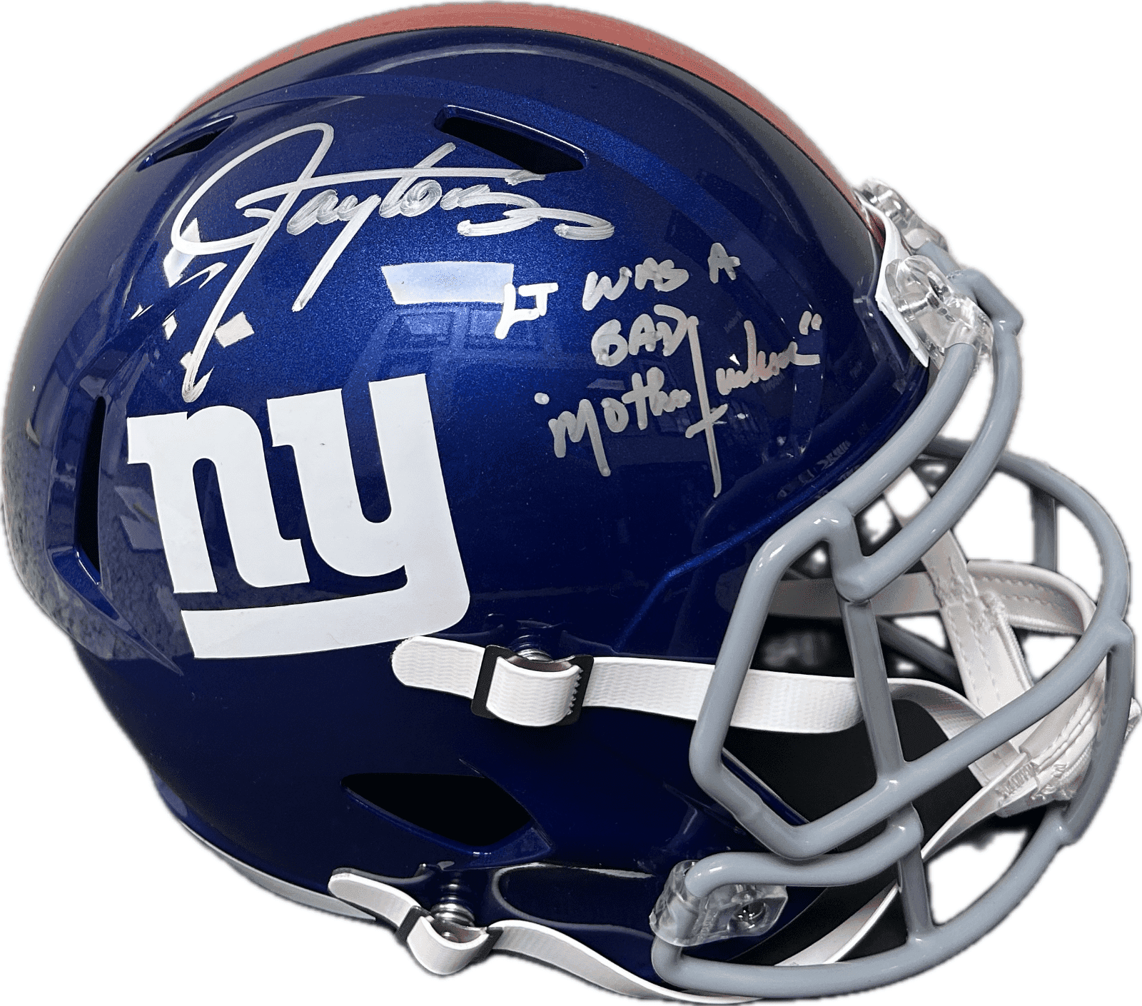 Lawrence Taylor Signed Full Size NY Giants Replica Speed Helmet JSA Bad Mofo 1 Lawrence Taylor Helmet lawrence-taylor-full-size-ny-replica, New York Giants, supplier stock photo