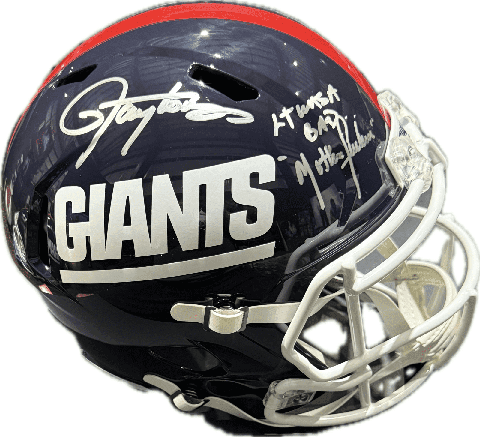 Lawrence Taylor Signed Full Size NY Giants Replica Speed Helmet JSA Bad Mofo 3 Lawrence Taylor Helmet lawrence-taylor-full-size-ny-replica, New York Giants, supplier stock photo