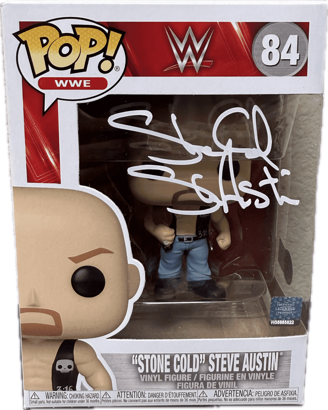 Stone Cold Steve Austin Signed Autographed Funko POP Figure 84 Beckett White Stone Cold Steve Austin Other stone-cold-steve-austin-funko-pop, supplier stock photo