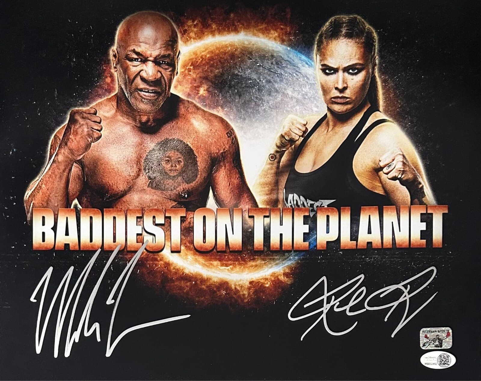 Mike Tyson & Ronda Rousey Signed Baddest On the Planet 11×14 Photo JSA Authentic Mike Tyson Photo 11x14-mike-tyson-ronda-rousey-baddest-planet, supplier stock photo