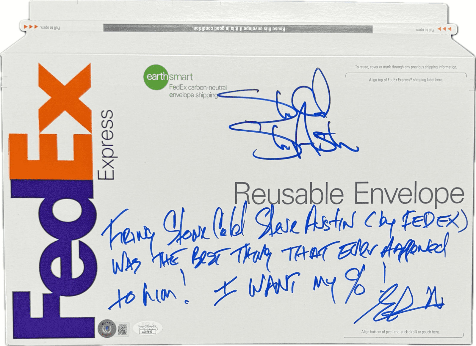 Stone Cold Steve Auston & Eric Bischoff Signed Fed Ex Envelope Firing Stone Cold Stone Cold Steve Austin Card stone-cold-steve-auston-eric-bischoff, supplier stock photo