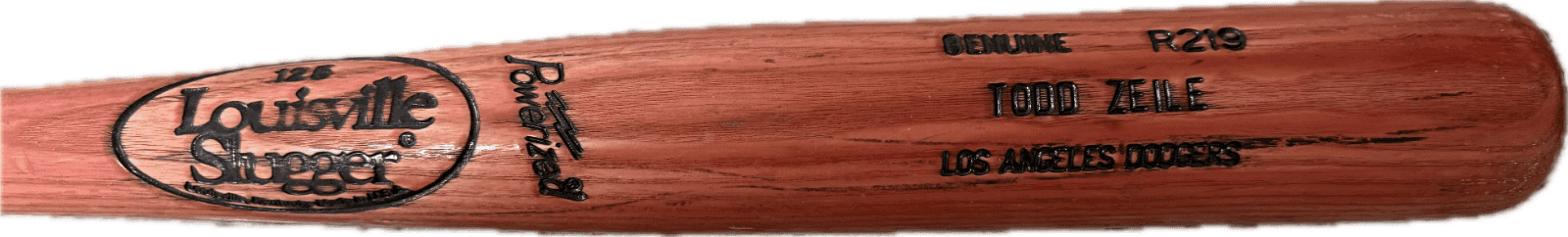 Todd Zeile Game Used Cracked Louisville Slugger Bat Genuine R219 LA Dodgers Bat 85481964, Los Angeles Dodgers, view 2, supplier stock photo