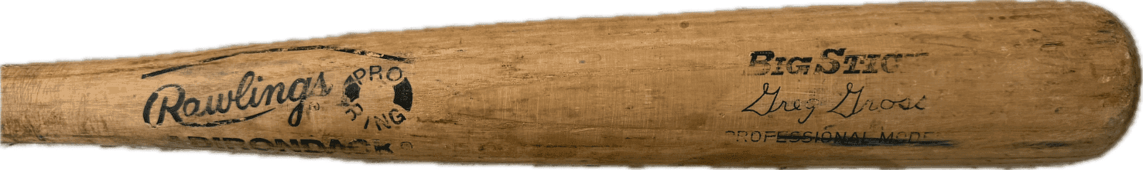 Greg Gross Game Used Cracked Rawlings Big Stick Adirondack Pro Model Bat Bat greg-gross-game-used-cracked-rawlings, view 2, supplier stock photo