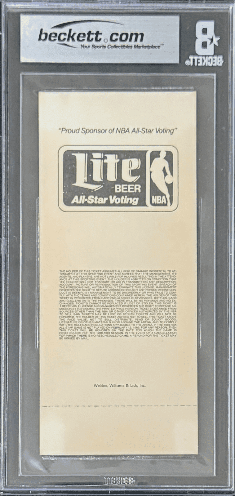 Karl Malone Signed 1989 NBA All Star Game Beckett VG 3 Ticket Stub Malone MVP Karl Malone Ticket Stub karl-malone-1989-nba-all-star, view 2, supplier stock photo