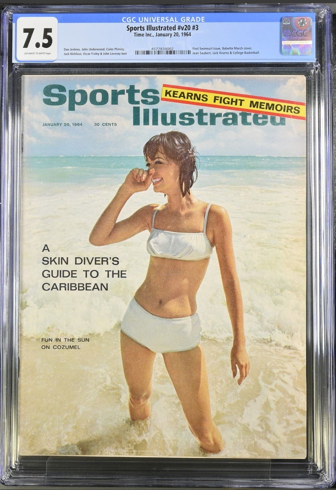 1st Sports Illustrated Swimsuit Edition 1/20/64 Babette March Newsstand CGC 7.5 Other 1st-illustrated-swimsuit-edition-1-20, supplier stock photo