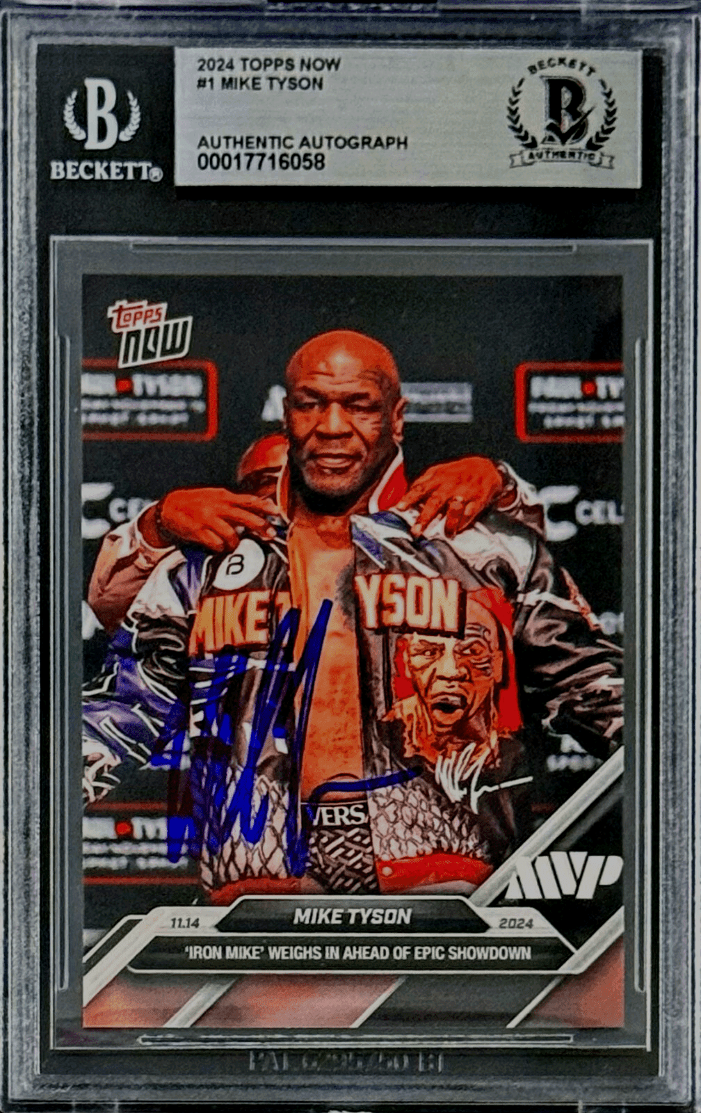 Mike Tyson Autographed 2024 Topps NOW card Beckett 17716058 Mike Tyson Card 17716058, supplier stock photo